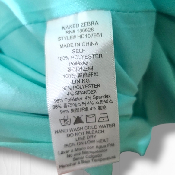 Naked Zebra Women's Mint Sheath Ruffle Halter Mini Dress Size Small - Picture 11 of 11